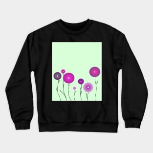 Flowers on pastel green with dots Crewneck Sweatshirt